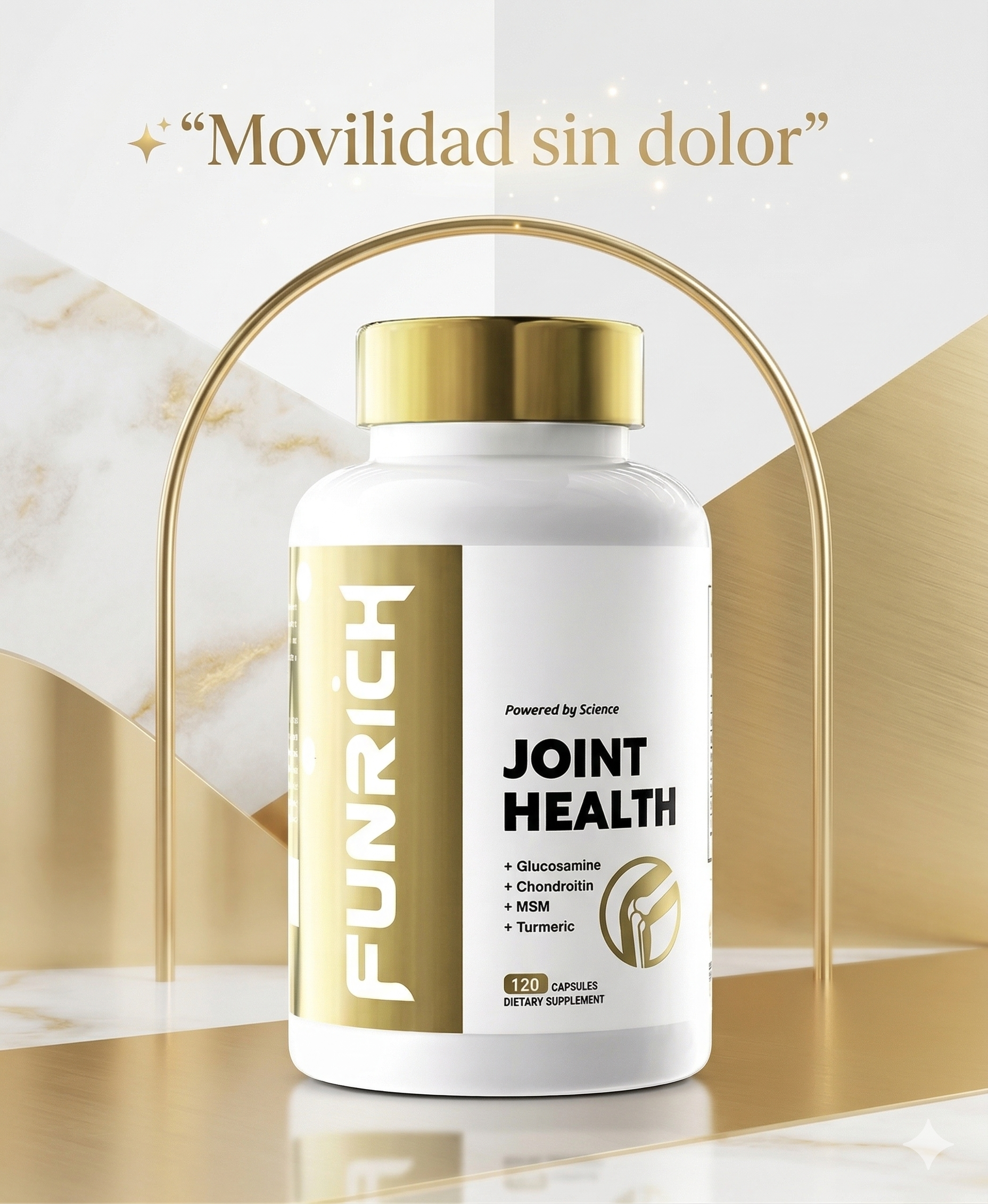 Funrich: Suplemento para Articulaciones con Glucosamina y Cúrcuma - 120 Cápsulas