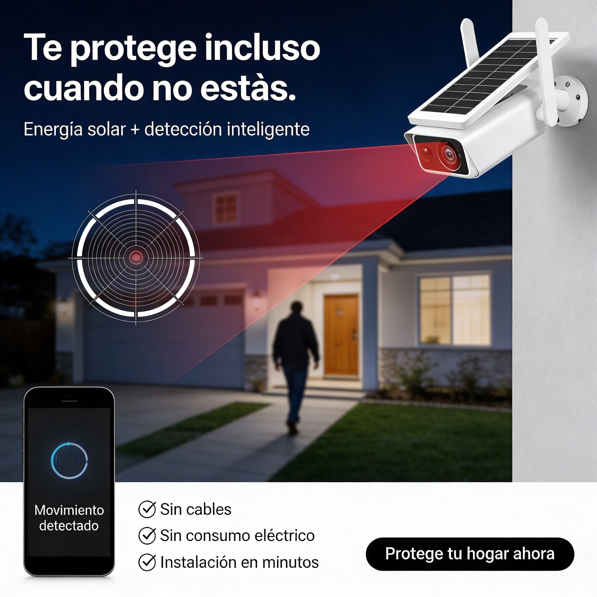 Cámara de Seguridad Solar Exterior